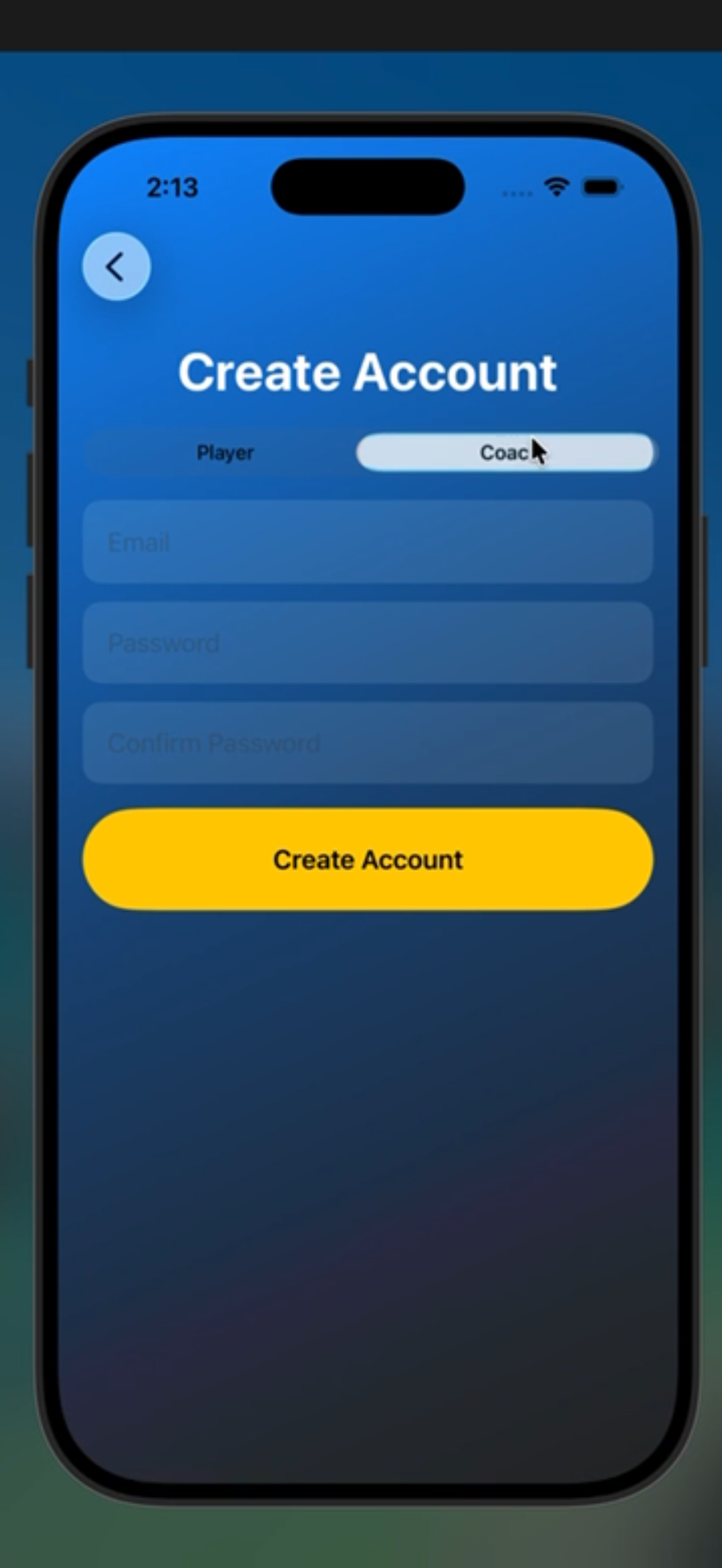Create Account Screen