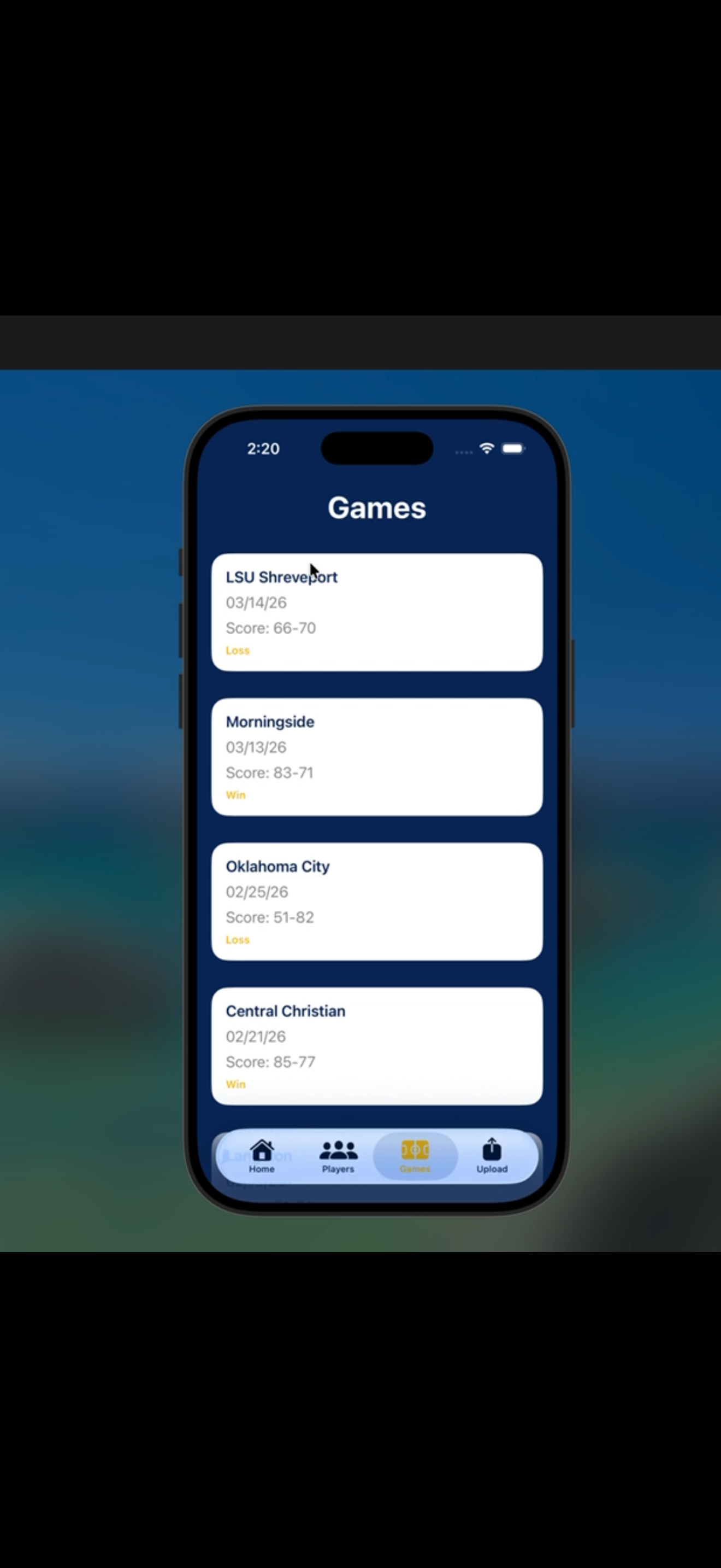 Games Screen