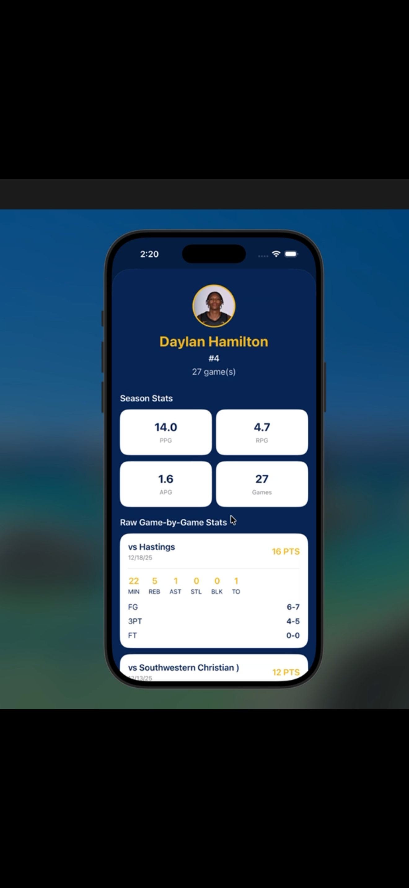 Player Detail Screen